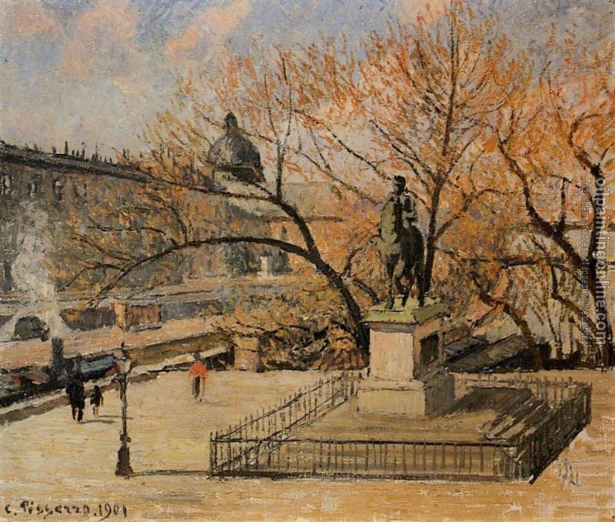 Pissarro, Camille - Pont-Neuf, the Statue of Henri IV, Morning, Sun